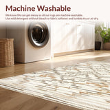 Ultra Soft Area Rug, Non Slip, Stain Resistant, Washable Area Rugs for Living Room, Bedroom, Luxurious Earthy Woven Look(Beige)