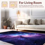 Ultra Soft Area Rug, Non Slip, Stain Resistant, Washable Area Rugs for Living Room, Bedroom, Enchanting Twilight Galaxy Motif(Purple)