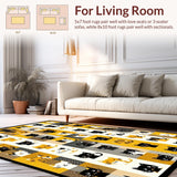 Ultra Soft Area Rug, Non Slip, Stain Resistant, Washable Area Rugs for Living Room, Bedroom, Lighthearted Cartoonish Animal Theme(Black)