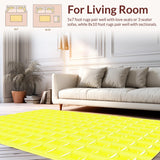 Ultra Soft Area Rug, Non Slip, Stain Resistant, Washable Area Rugs for Living Room, Bedroom, Bold Yellow Abstract Artistry(Yellow)