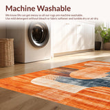 Ultra Soft Area Rug, Non Slip, Stain Resistant, Washable Area Rugs for Living Room, Bedroom, Vibrant Tie-Dye Patterned Elegance(Orange)
