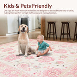Ultra Soft Area Rug, Non Slip, Stain Resistant, Washable Area Rugs for Living Room, Bedroom, Modern Soft Oval Silhouette(Ivory)