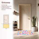 Ultra Soft Area Rug, Non Slip, Stain Resistant, Washable Area Rugs for Living Room, Bedroom, Colorful Alphabetic Animal Illustration(Pink)