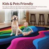Ultra Soft Area Rug, Non Slip, Stain Resistant, Washable Area Rugs for Living Room, Bedroom, Dynamic Colorful Geometric Aesthetic(Yellow)