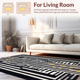 Ultra Soft Area Rug, Non Slip, Stain Resistant, Washable Area Rugs for Living Room, Bedroom, Whimsical Graphic Animal Pattern(Black)
