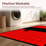 Ultra Soft Area Rug, Non Slip, Stain Resistant, Washable Area Rugs for Living Room, Bedroom, Geometric Red and Black Contrast(Red)