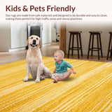 Ultra Soft Area Rug, Non Slip, Stain Resistant, Washable Area Rugs for Living Room, Bedroom, Sunny Minimalist Cozy Texture(Gold)
