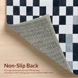 Ultra Soft Area Rug, Non Slip, Stain Resistant, Washable Area Rugs for Living Room, Bedroom, Geometric Faux Wool Entryway Rug with Stain-Resistant Design(Black)