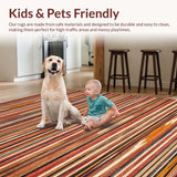 Ultra Soft Area Rug, Non Slip, Stain Resistant, Washable Area Rugs for Living Room, Bedroom, Dynamic Ethnic Print with Bold Colors(Brown)