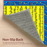 Ultra Soft Area Rug, Non Slip, Stain Resistant, Washable Area Rugs for Living Room, Bedroom, Joyful Symphonic Motif Arrangement(Blue)