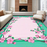 Ultra Soft Area Rug, Non Slip, Stain Resistant, Washable Area Rugs for Living Room, Bedroom, Playful Pastel Fruit Motif(Pink)