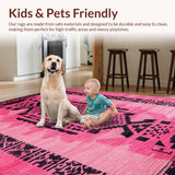 Ultra Soft Area Rug, Non Slip, Stain Resistant, Washable Area Rugs for Living Room, Bedroom, Vibrant Pink Animal Print Aesthetic(Pink)
