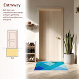 Ultra Soft Area Rug, Non Slip, Stain Resistant, Washable Area Rugs for Living Room, Bedroom, Colorful Modern Home Office Plush Area Carpet(Blue)
