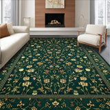 Ultra Soft Area Rug, Non Slip, Stain Resistant, Washable Area Rugs for Living Room, Bedroom, Chic Moody Botanical Illustration(Green)
