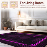 Ultra Soft Area Rug, Non Slip, Stain Resistant, Washable Area Rugs for Living Room, Bedroom, Striking 80s Inspired Visual Display(Pink)