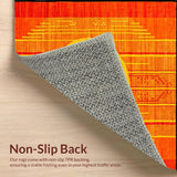 Ultra Soft Area Rug, Non Slip, Stain Resistant, Washable Area Rugs for Living Room, Bedroom, Lively Abstract Spectrum Motif(Orange)