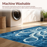 Ultra Soft Area Rug, Non Slip, Stain Resistant, Washable Area Rugs for Living Room, Bedroom, Octopus Rug - Blue and White Octopus Pattern(Blue)