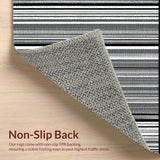 Ultra Soft Area Rug, Non Slip, Stain Resistant, Washable Area Rugs for Living Room, Bedroom, Minimalist Dual-Tone Striped Floor Covering with Absorbent Non-Slip Texture(Gray)
