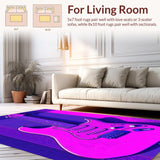 Ultra Soft Area Rug, Non Slip, Stain Resistant, Washable Area Rugs for Living Room, Bedroom, Dynamic Color Splash Design(Purple)