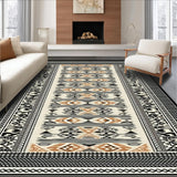 Ultra Soft Area Rug, Non Slip, Stain Resistant, Washable Area Rugs for Living Room, Bedroom, Cozy Ethnic Inspired Floor Decor(Brown)