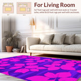 Ultra Soft Area Rug, Non Slip, Stain Resistant, Washable Area Rugs for Living Room, Bedroom, Lavish Fluffy Textured Elegance(Purple)