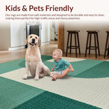 Ultra Soft Area Rug, Non Slip, Stain Resistant, Washable Area Rugs for Living Room, Bedroom, Contemporary Sage Green Bedroom Rug for Minimal Living(Green)