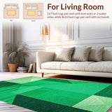 Ultra Soft Area Rug, Non Slip, Stain Resistant, Washable Area Rugs for Living Room, Bedroom, Modern Geometric Green Living Room Non-Slip Rug(Green)