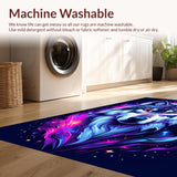 Ultra Soft Area Rug, Non Slip, Stain Resistant, Washable Area Rugs for Living Room, Bedroom, Dynamic Celestial Creature Motif(Purple)