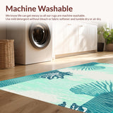 Ultra Soft Area Rug, Non Slip, Stain Resistant, Washable Area Rugs for Living Room, Bedroom, Rustic Oceanic Color Block Design(Ivory)