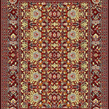 Ultra Soft Area Rug, Non Slip, Stain Resistant, Washable Area Rugs for Living Room, Bedroom, Beige Denim Floral Bohemian(Red)