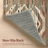 Ultra Soft Area Rug, Non Slip, Stain Resistant, Washable Area Rugs for Living Room, Bedroom, Muted Terracotta Abstract Motif(Gray)