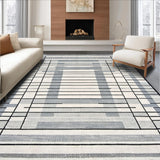 Ultra Soft Area Rug, Non Slip, Stain Resistant, Washable Area Rugs for Living Room, Bedroom, Elegant Subtle Diamond Configuration(Gray)