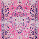 Ultra Soft Area Rug, Non Slip, Stain Resistant, Washable Area Rugs for Living Room, Bedroom, Contemporary Pastel Floral Elegance(Pink)