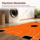 Ultra Soft Area Rug, Non Slip, Stain Resistant, Washable Area Rugs for Living Room, Bedroom, Energetic Orange and Black Design(Orange)