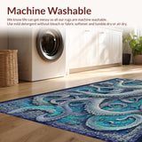 Ultra Soft Area Rug, Non Slip, Stain Resistant, Washable Area Rugs for Living Room, Bedroom, Stylish Tentacles Area Rug with Modern Octopus Design for Home Accents(Gray)