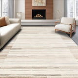 Ultra Soft Area Rug, Non Slip, Stain Resistant, Washable Area Rugs for Living Room, Bedroom, Contemporary Light Brown Textured Layers(Beige)