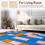 Eclectic Rainbow Patterned Textile(Blue)