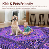 Ultra Soft Area Rug, Non Slip, Stain Resistant, Washable Area Rugs for Living Room, Bedroom, Boho Purple Low-Pile Living Room Rug(Purple)