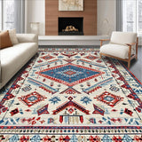 Ultra Soft Area Rug, Non Slip, Stain Resistant, Washable Area Rugs for Living Room, Bedroom, Chic Abstract Colorful Composition(White)