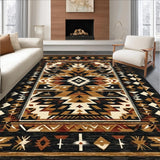 Ultra Soft Area Rug, Non Slip, Stain Resistant, Washable Area Rugs for Living Room, Bedroom, Dynamic High-Contrast Lattice Art(Black)