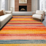 Ultra Soft Area Rug, Non Slip, Stain Resistant, Washable Area Rugs for Living Room, Bedroom, Vibrant Tufted Rainbow Aesthetic(Orange)