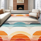 Ultra Soft Area Rug, Non Slip, Stain Resistant, Washable Area Rugs for Living Room, Bedroom, Stylish Neutral Lettering Display(Orange)