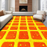Ultra Soft Area Rug, Non Slip, Stain Resistant, Washable Area Rugs for Living Room, Bedroom, Vibrant Orange Yellow Dreamscape Rug(Yellow)