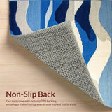 Ultra Soft Area Rug, Non Slip, Stain Resistant, Washable Area Rugs for Living Room, Bedroom, Rustic Textured Organic Shape(Blue)