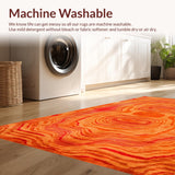 Ultra Soft Area Rug, Non Slip, Stain Resistant, Washable Area Rugs for Living Room, Bedroom, Dynamic Color Burst Contemporary Flair(Orange)