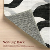 Ultra Soft Area Rug, Non Slip, Stain Resistant, Washable Area Rugs for Living Room, Bedroom, Abstract Wave Pattern Area Rug(Gray)