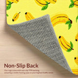 Ultra Soft Area Rug, Non Slip, Stain Resistant, Washable Area Rugs for Living Room, Bedroom, Vivid Tropical Banana Motif(Yellow)