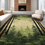 Ultra Soft Area Rug, Non Slip, Stain Resistant, Washable Area Rugs for Living Room, Bedroom, Serene Nature Inspired Earthy Palette(Green)