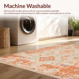 Ultra Soft Area Rug, Non Slip, Stain Resistant, Washable Area Rugs for Living Room, Bedroom, Contemporary Floral Overlay Pattern(Beige)
