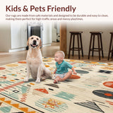 Ultra Soft Area Rug, Non Slip, Stain Resistant, Washable Area Rugs for Living Room, Bedroom, Boho Chic Beige(Beige)